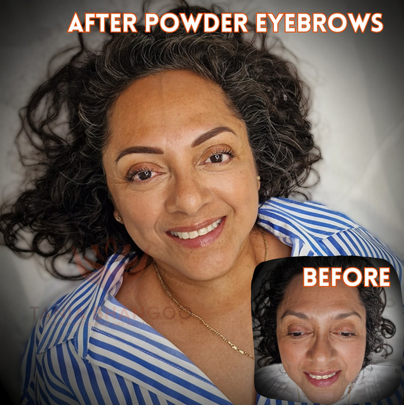 powder eyebrows